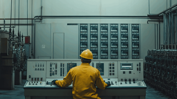 Artículo_Mantenimiento preventivo Un operador controlando monitores en una industria
