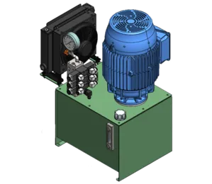 Representación 3D de grupo hidráulico